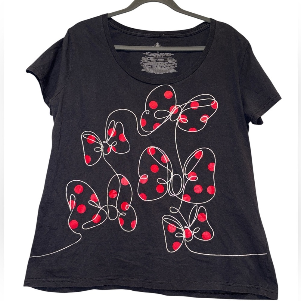 Disney Store Minnie Mouse Bow Graphic T-Shirt Black XL